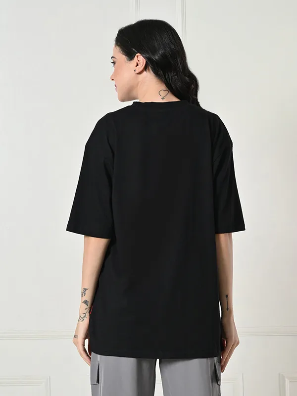 Oversized_Drop_Shoulder_Women_S_T_Shirt_Pure_Cotton_Round_Neck_Relaxed_Fit_Black