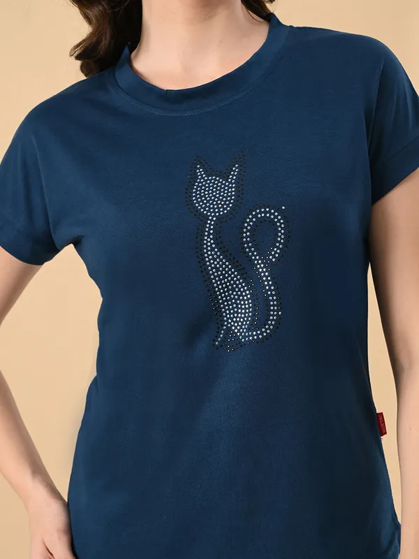 Trendy_Cat_Print_High_Low_Women_S_Tee
