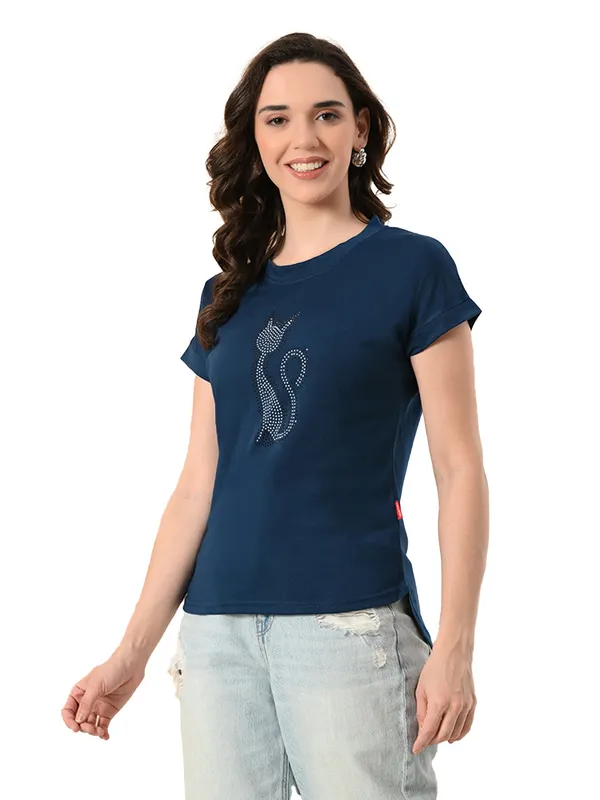 Trendy_Cat_Print_High_Low_Women_S_Tee