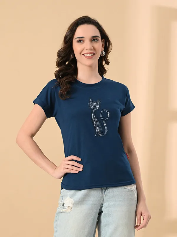 Trendy_Cat_Print_High_Low_Women_S_Tee
