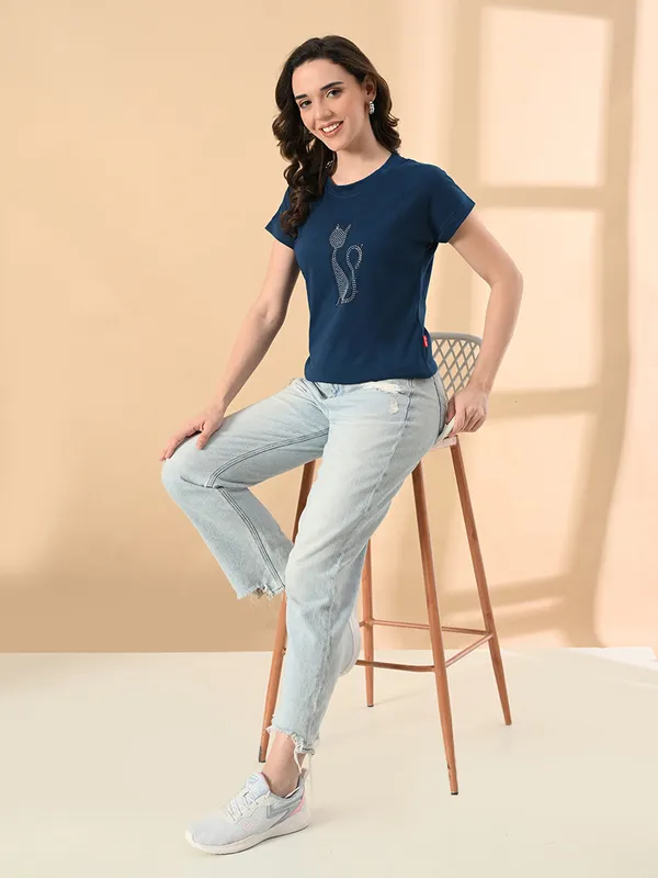 Trendy_Cat_Print_High_Low_Women_S_Tee