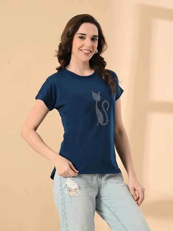 Trendy_Cat_Print_High_Low_Women_S_Tee