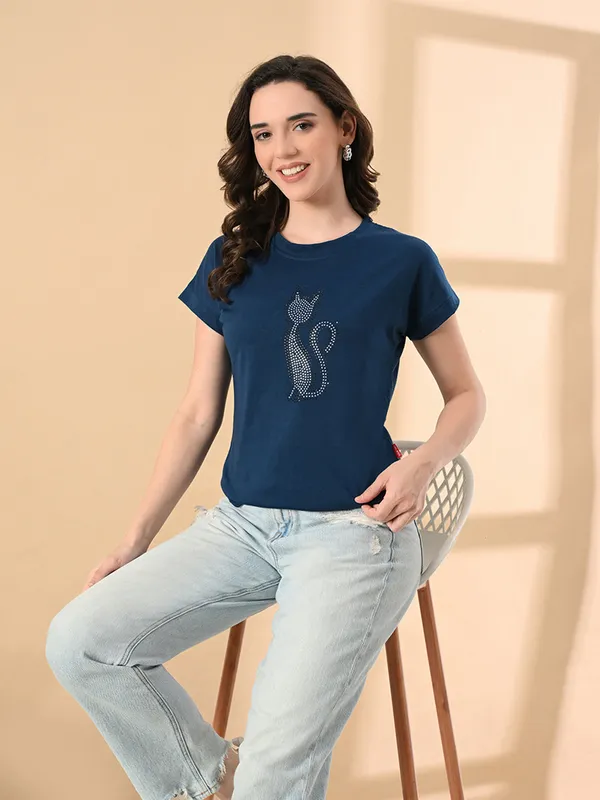 Trendy_Cat_Print_High_Low_Women_S_Tee