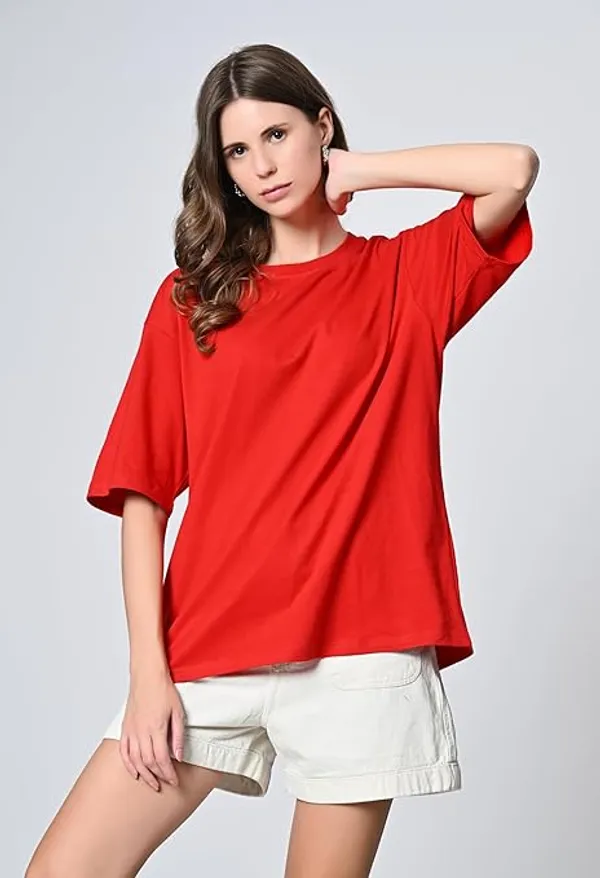 Women_S_Oversized_100_Cotton_Drop_Shoulder_T_Shirt_Red