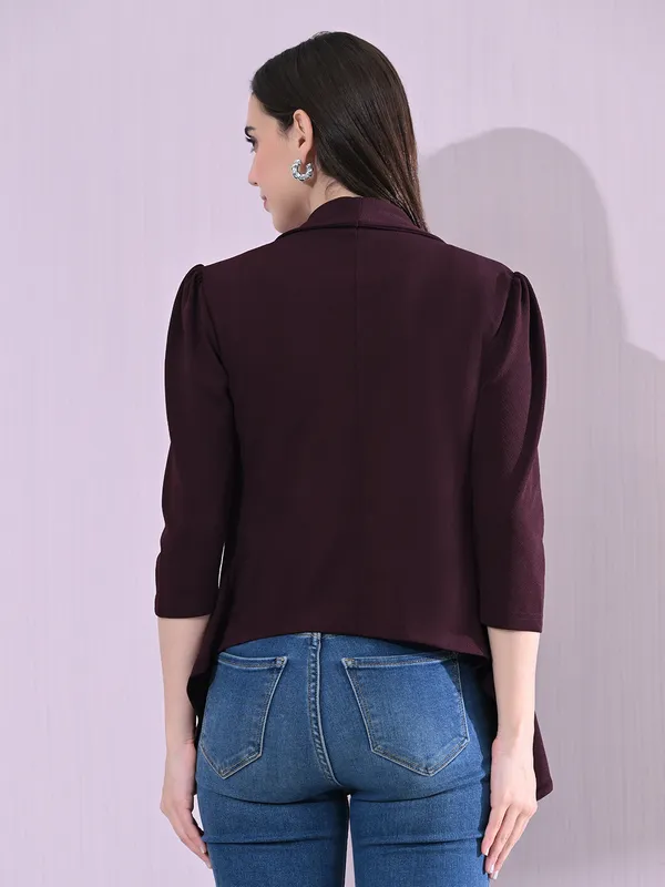 Red_Wine_Cotton_Blend_Snap_Blazer_For_Women_Wine