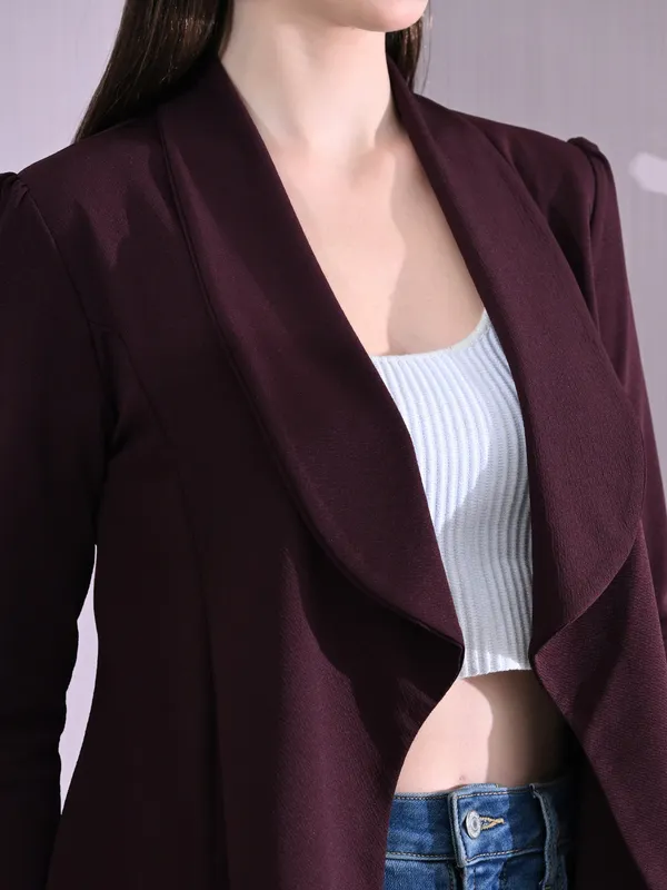 Red_Wine_Cotton_Blend_Snap_Blazer_For_Women_Wine