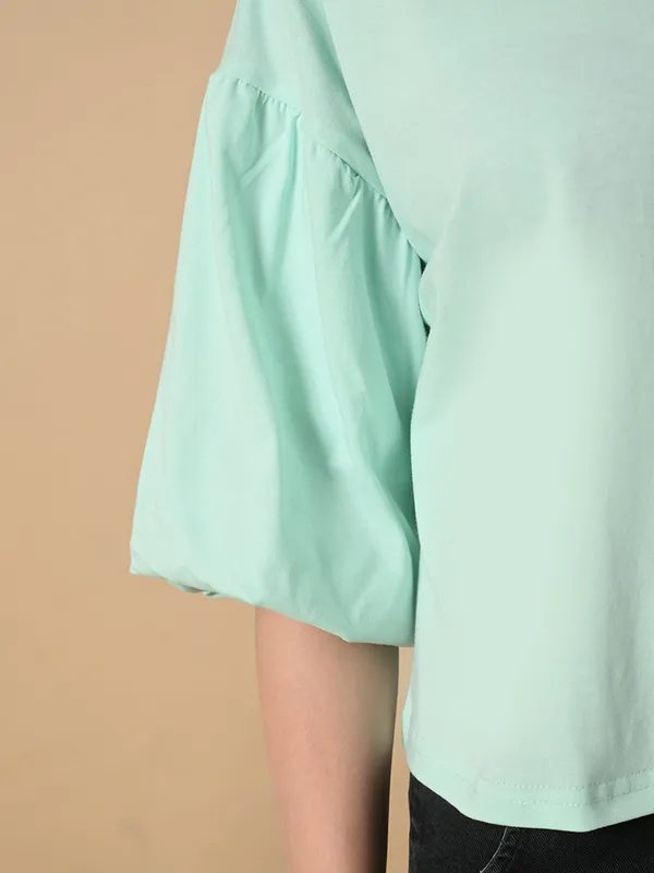 Oversized_Balloon_Sleeve_Crop_Top_For_Women_Light_Green