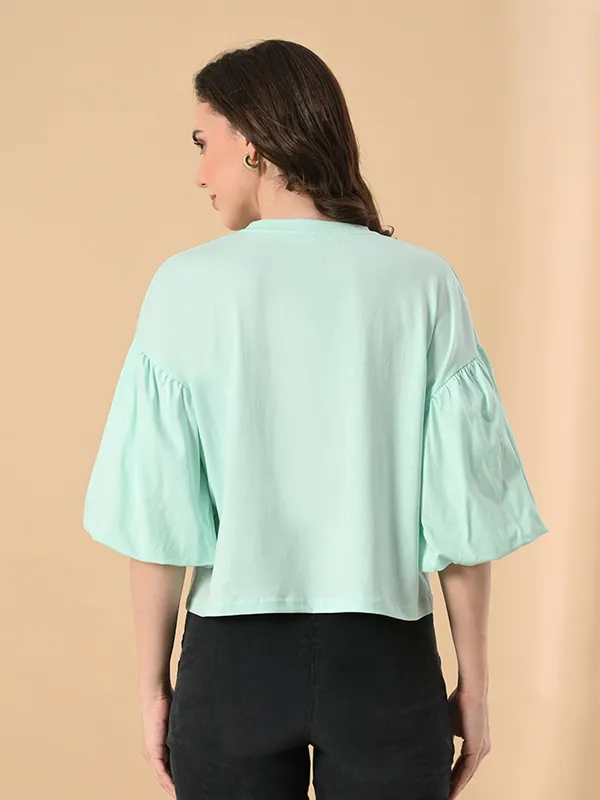 Oversized_Balloon_Sleeve_Crop_Top_For_Women_Light_Green