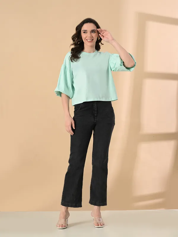 Oversized_Balloon_Sleeve_Crop_Top_For_Women_Light_Green