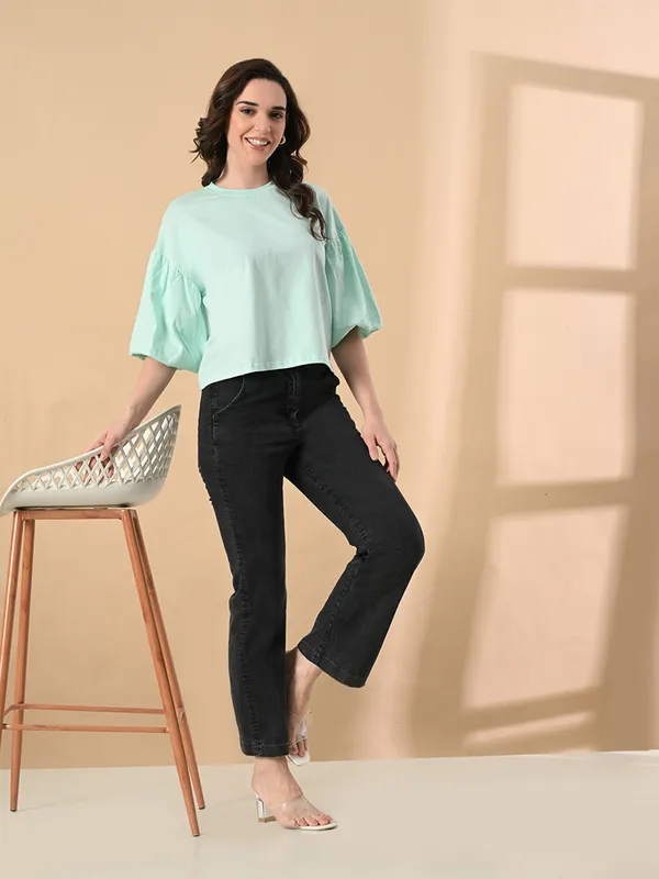 Oversized_Balloon_Sleeve_Crop_Top_For_Women_Light_Green