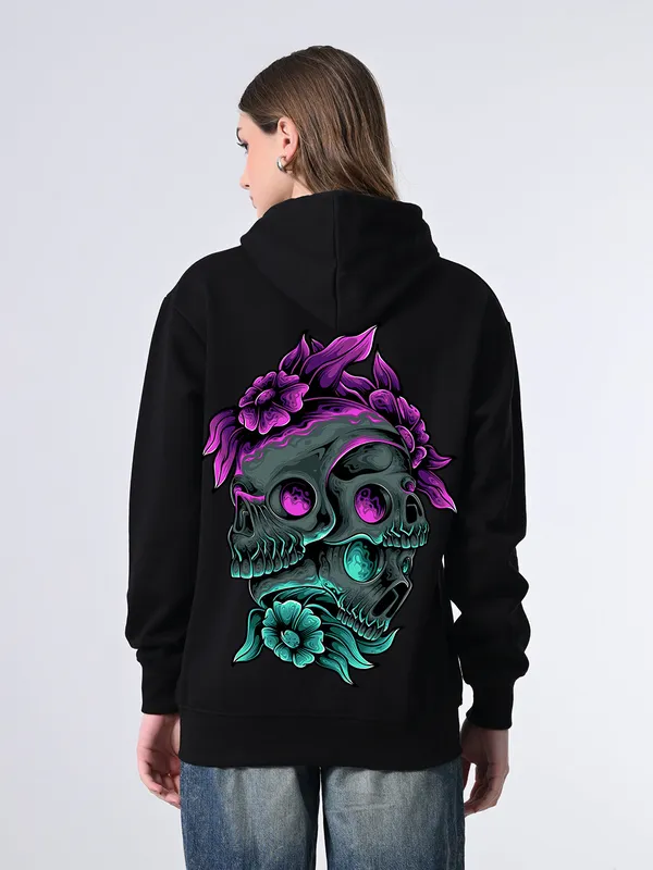 Women_S_Classic_Black_Printed_Hoodie_Relaxed_Fit_Pullover_With_Lined_Hood_Black