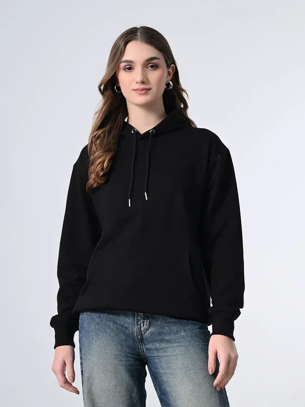 Women_S_Classic_Black_Hoodie_Relaxed_Fit_Printed_Pullover_With_Lined_Hood_Ribbed_Hem_Full_Sleeves_For_Winter_Wear_Black