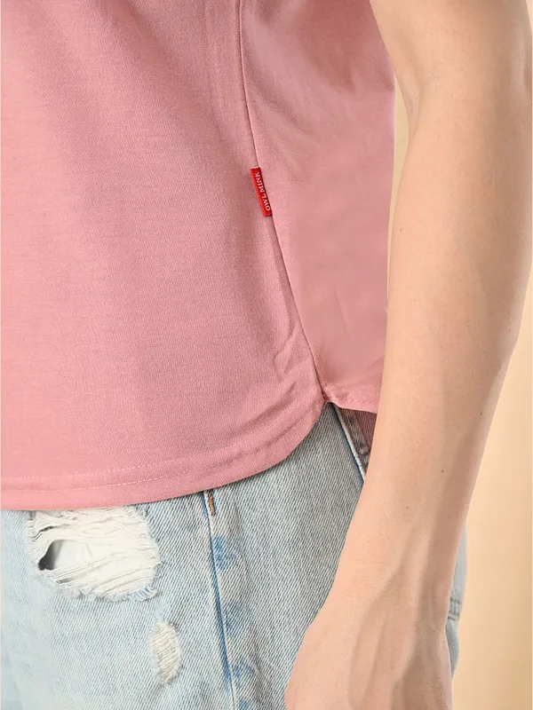 Stylish_Up_Down_Women_S_High_Low_Hem_T_Shirt_Premium_Cotton_Lycra_Seamless_Sleeves_Peach