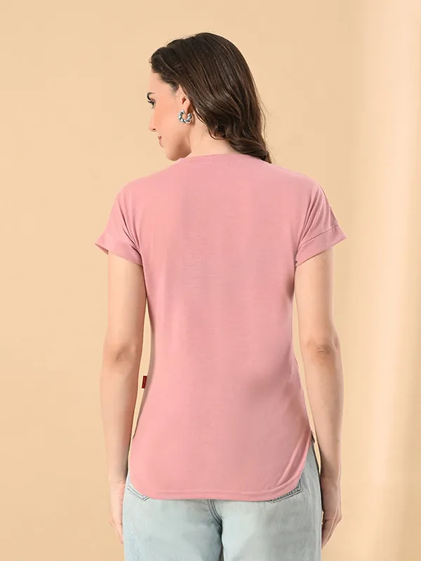 Stylish_Up_Down_Women_S_High_Low_Hem_T_Shirt_Premium_Cotton_Lycra_Seamless_Sleeves_Peach