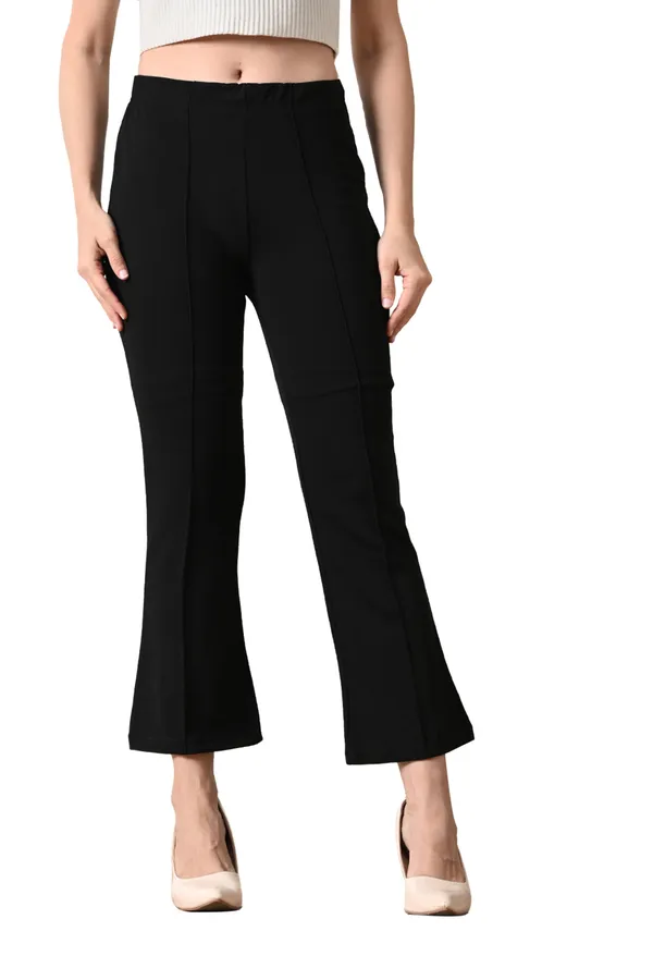 Women_S_Slim_Fit_Boot_Cut_Casual_Trousers_Black