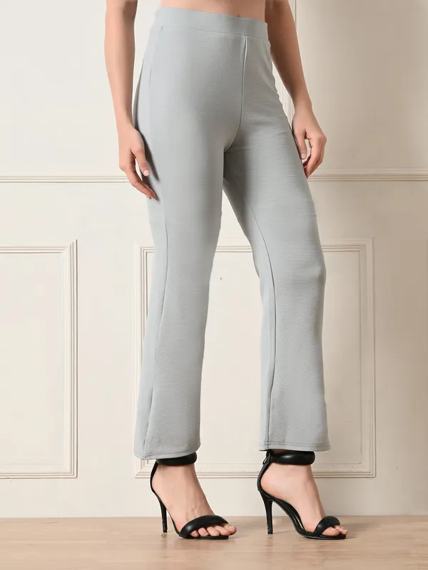 Women_S_Slim_Fit_Boot_Cut_Casual_Trousers_I_Regular_Fit_Elastic_Waist_Full_Length_Formal_Trouser_Casual_Office_Wear_Solid_Pant_I_Grey