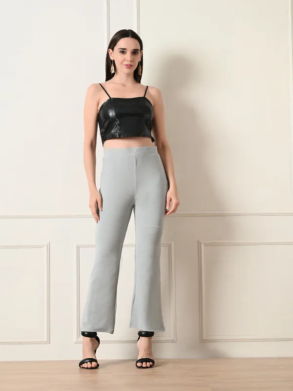 Women_S_Slim_Fit_Boot_Cut_Casual_Trousers_I_Regular_Fit_Elastic_Waist_Full_Length_Formal_Trouser_Casual_Office_Wear_Solid_Pant_I_Grey