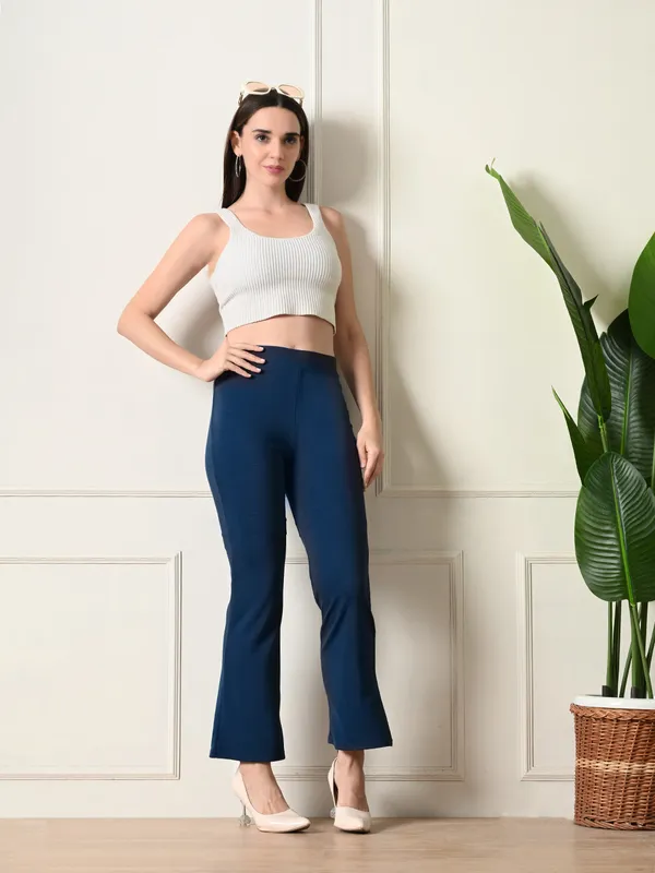 Women_S_Slim_Fit_Boot_Cut_Casual_Trousers_I_Regular_Fit_Elastic_Waist_Full_Length_Formal_Trouser_Blue