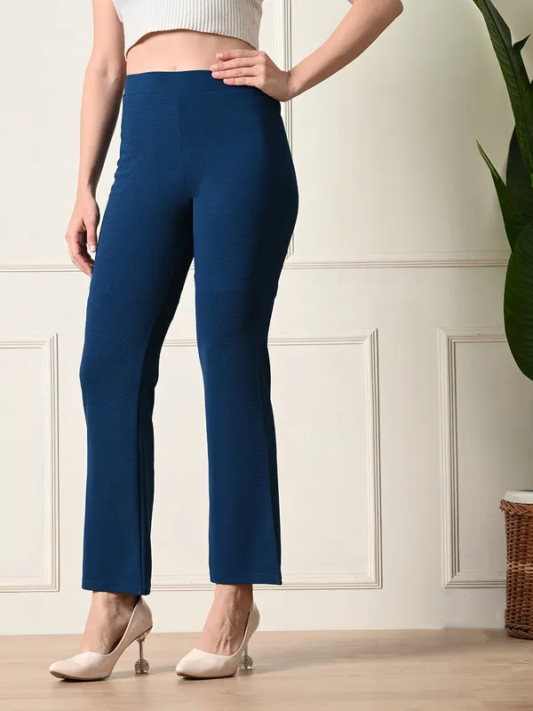 Women_S_Slim_Fit_Boot_Cut_Casual_Trousers_I_Regular_Fit_Elastic_Waist_Full_Length_Formal_Trouser_Blue