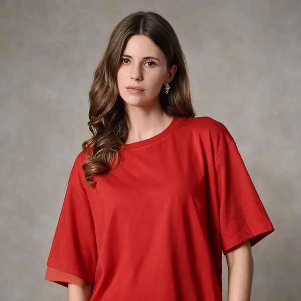 Women_S_Oversized_100_Cotton_Drop_Shoulder_T_Shirt_Red
