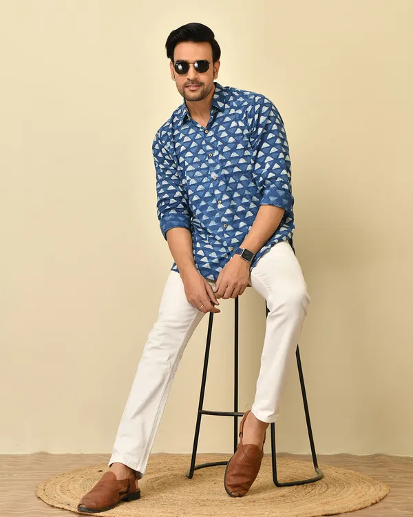 Blue_Cambric_Cotton_Printed_Full_Sleeve_Shirt_For_Men