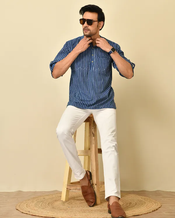 Blue_Cambric_Cotton_Striped_Full_Sleeve_Shirt_For_Men