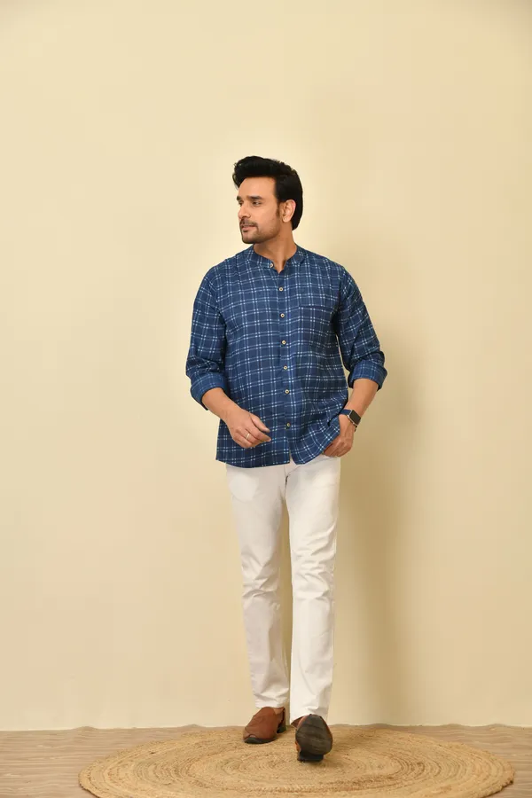 Blue_Cambric_Cotton_Regular_Fit_Full_Sleeve_Shirt_For_Men