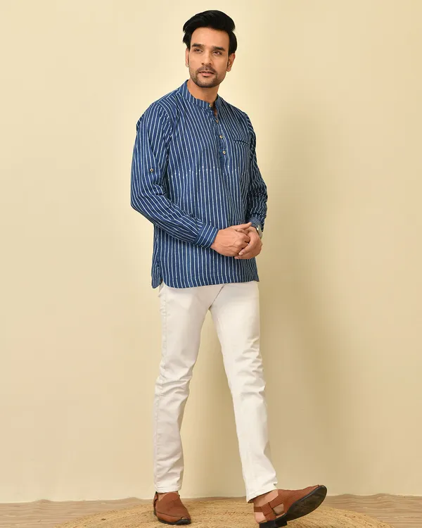Blue_Cambric_Cotton_Striped_Full_Sleeve_Shirt_For_Men