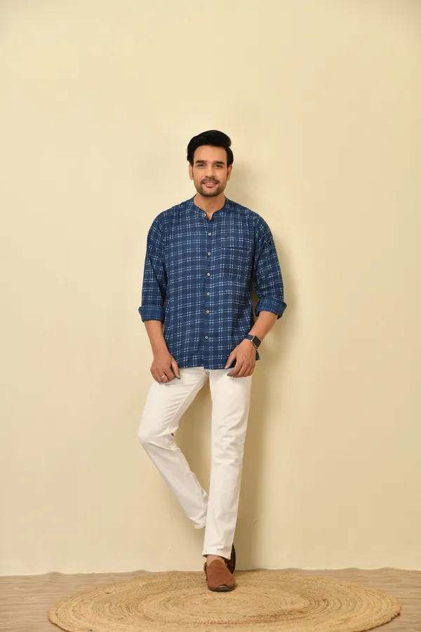 Blue_Cambric_Cotton_Regular_Fit_Full_Sleeve_Shirt_For_Men