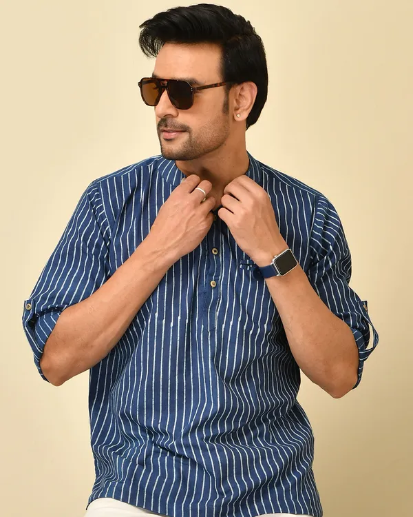 Blue_Cambric_Cotton_Striped_Full_Sleeve_Shirt_For_Men