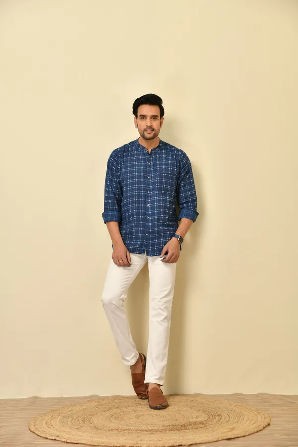 Blue_Cambric_Cotton_Regular_Fit_Full_Sleeve_Shirt_For_Men