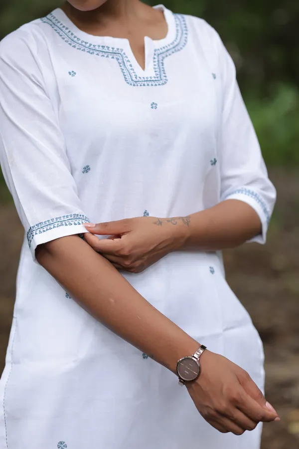 White_Cotton_Straight_Kurta_Pant_Set_For_Women