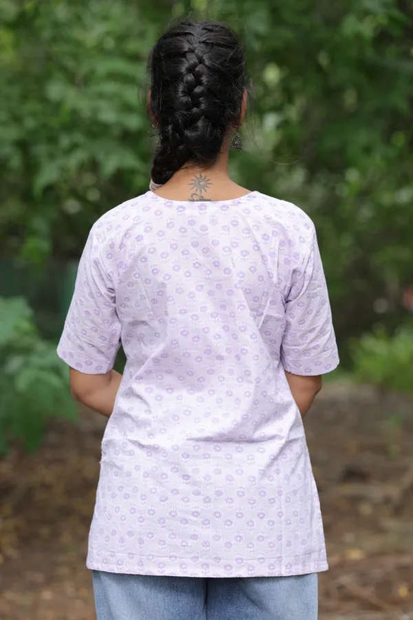 Lavender_Cotton_Printed_Short_Sleeve_Top_For_Women