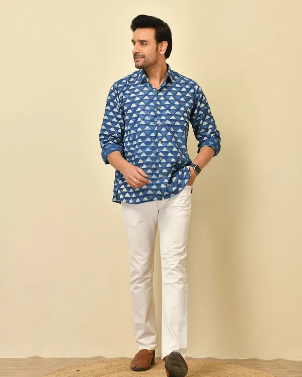 Blue_Cambric_Cotton_Printed_Full_Sleeve_Shirt_For_Men