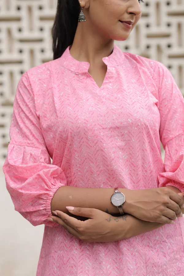 Pink_Cotton_Flared_Top_For_Women