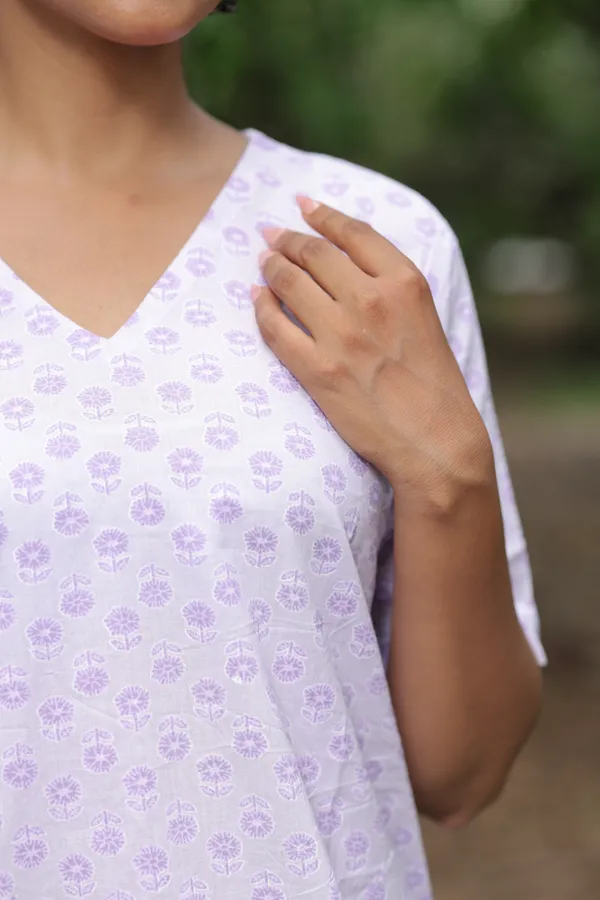 Lavender_Cotton_Printed_Short_Sleeve_Top_For_Women