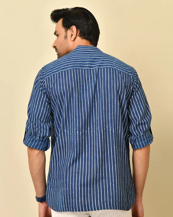 Blue_Cambric_Cotton_Striped_Full_Sleeve_Shirt_For_Men