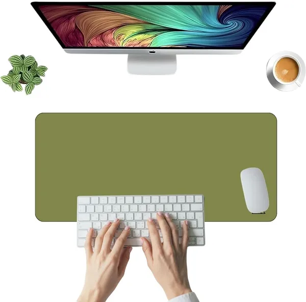 Sigma_One_Olive_Green_Abstract_Extended_Keyboard_Mouse_Pad