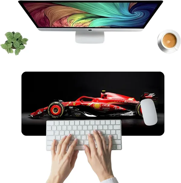 Sigma_One_Formula_Racing_Car_Extended_Mouse_Pad_23X11_Inch_Non-Slip_Base