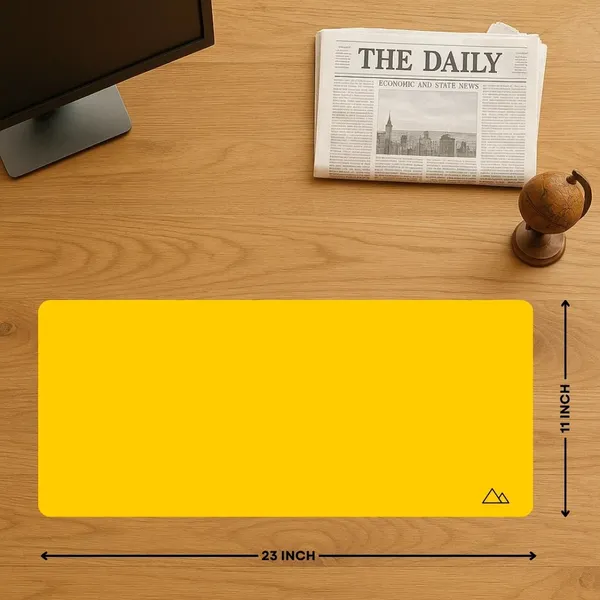 Sigma_One_Yellow_Minimal_Extended_Desk_Mat_23X11_Inch_Non-Slip_Waterproof