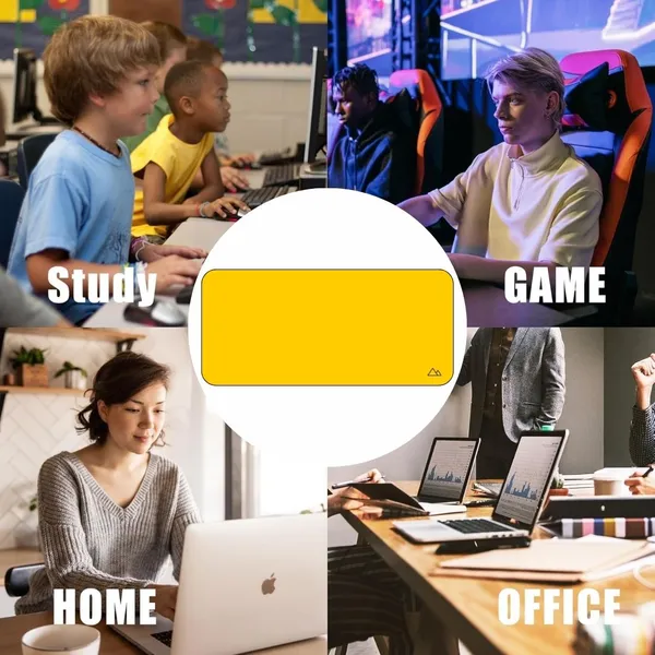 Sigma_One_Yellow_Minimal_Extended_Desk_Mat_23X11_Inch_Non-Slip_Waterproof