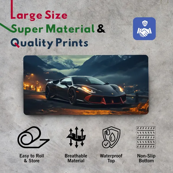 Sigma_One_Car_Silhouette_Sunset_Print_Extended_Keyboard_Mouse_Pad_Multicolor