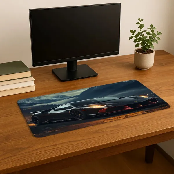 Sigma_One_Car_Silhouette_Sunset_Print_Extended_Keyboard_Mouse_Pad_Multicolor
