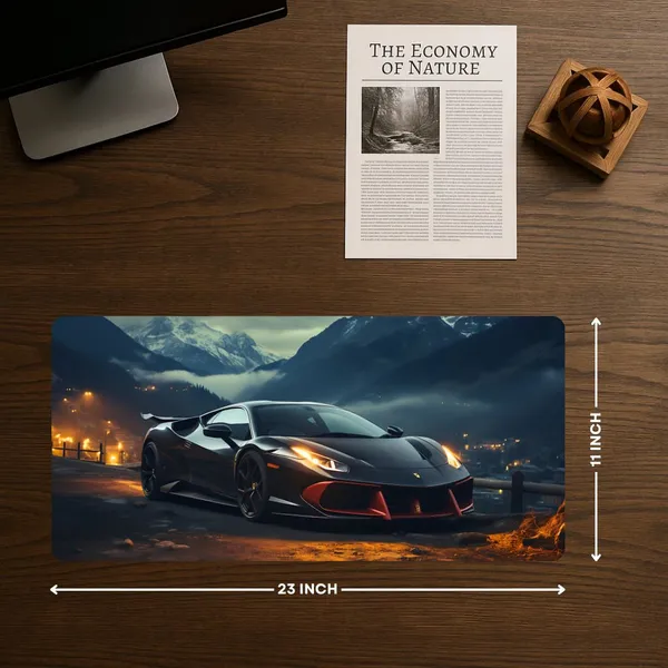Sigma_One_Car_Silhouette_Sunset_Print_Extended_Keyboard_Mouse_Pad_Multicolor