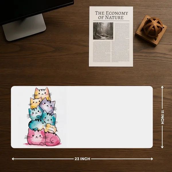 Sigma_One_Cute_Cats_White_Extended_Keyboard_Mouse_Pad