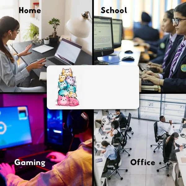 Sigma_One_Cute_Cats_White_Extended_Keyboard_Mouse_Pad