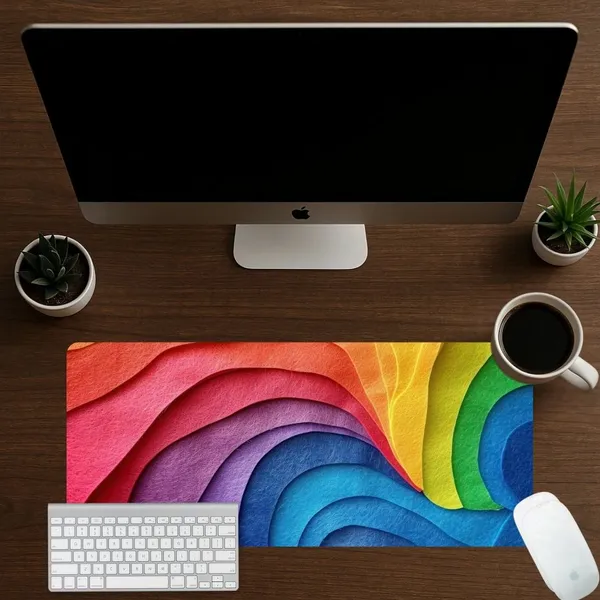 Sigma_One_Rainbow_Abstract_Design_Extended_Mouse_Pad_23X11_Inch_Non-Slip_Base