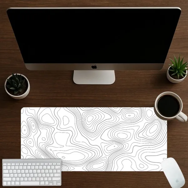 Sigma_One_White_Cave_Abstract_Lines_Extended_Keyboard_Mouse_Pad