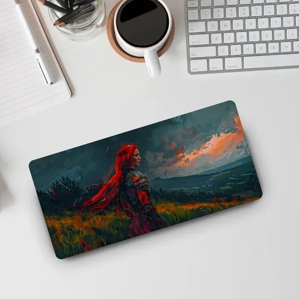 Sigma_One_Warrior_Girl_Printed_Extended_Keyboard_Mouse_Pad