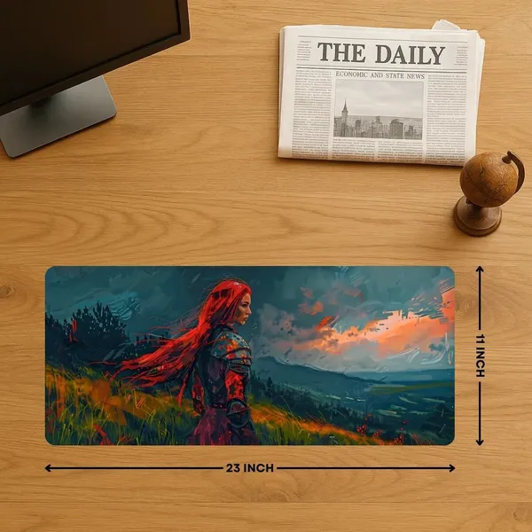 Sigma_One_Warrior_Girl_Printed_Extended_Keyboard_Mouse_Pad